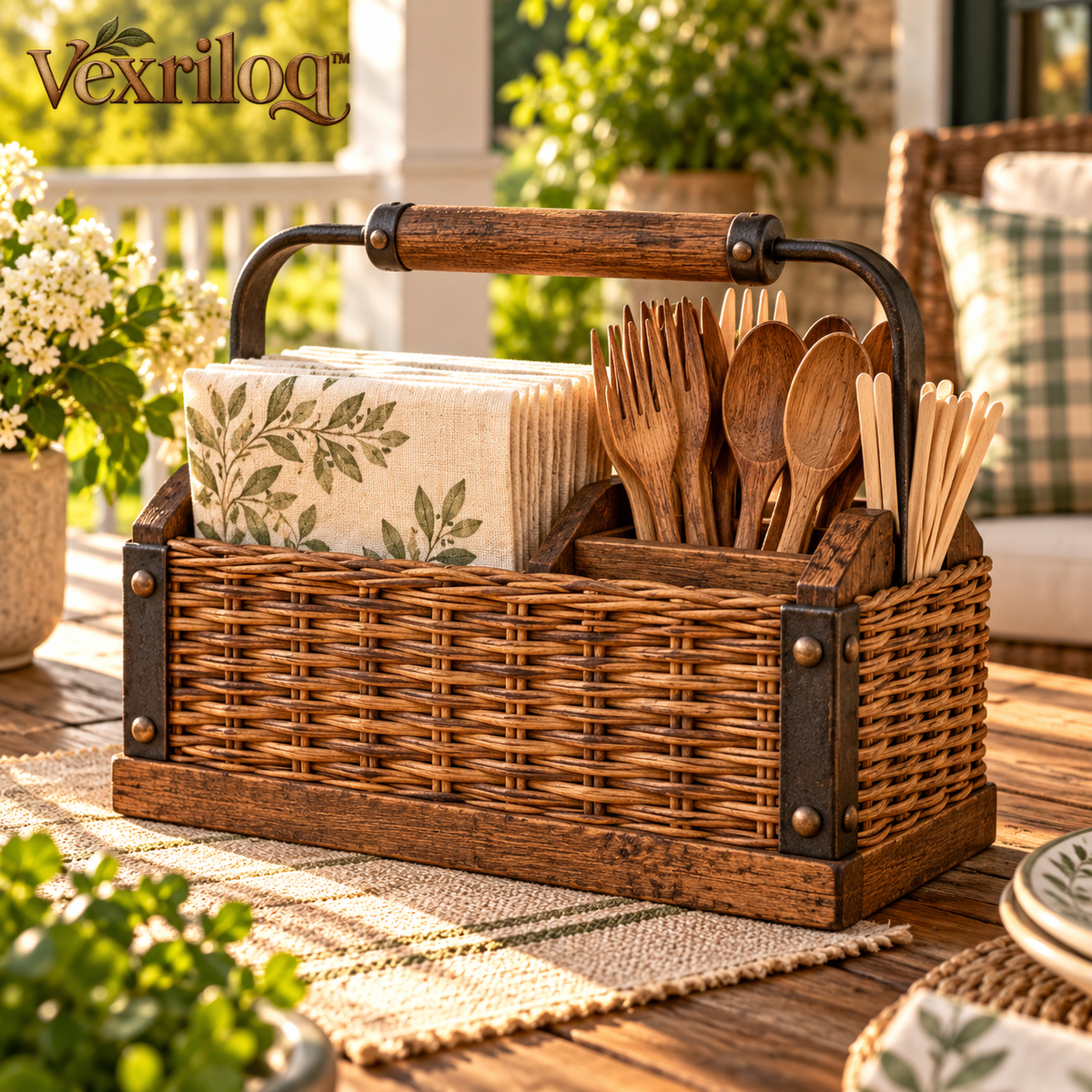 Outdoor Napkin & Utensil Holder — view 1