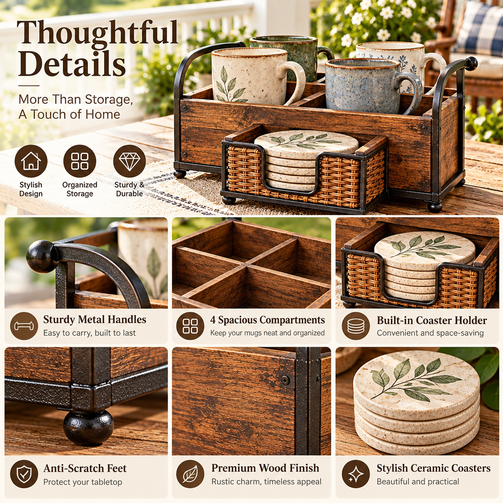 Patio Cup & Coaster Organizer — view 3